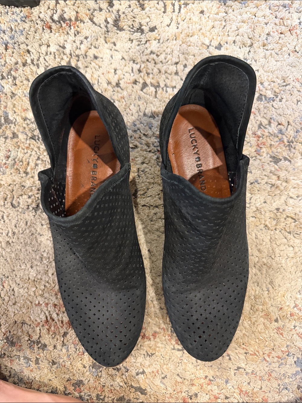 Lucky Brand woman’s Black Perforated Slip-On Shoes